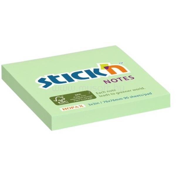 STICK N Stick`N 76x76mm 90lap környezetbarát pasztell zöld jegyzettömb