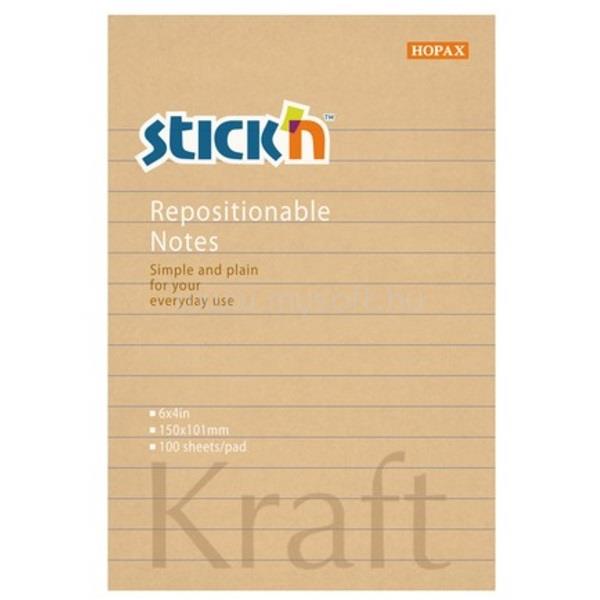 STICK N Stick`N KraftNotes 150x101mm 100lap vonalas öntapadó jegyzettömb