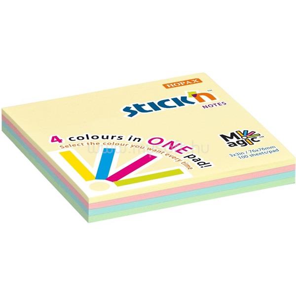 STICK N Stick`N Magic Pad 76x76mm 100 lap pasztell mix öntapadó jegyzettömb