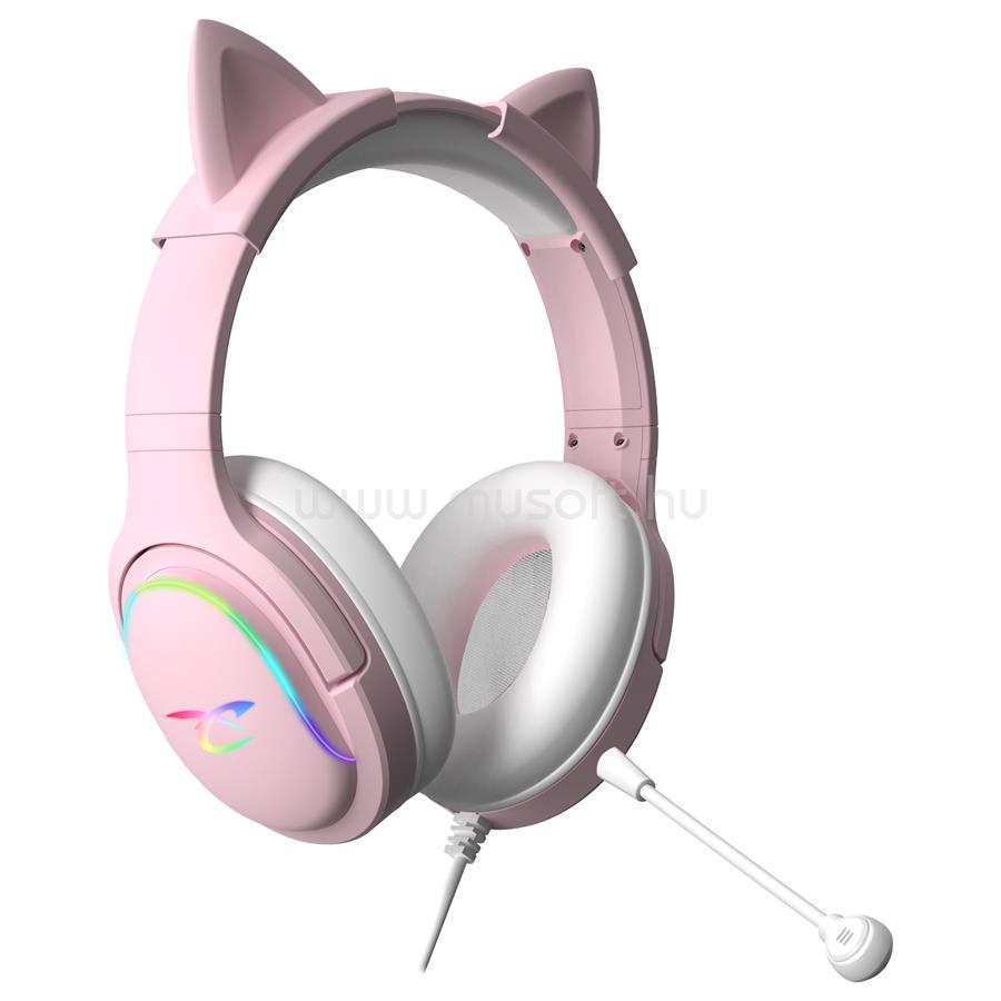 SUBSONIC Multi Spectra LED vezetékes gamer headset (rózsaszín)