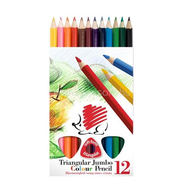 SÜNI ICO Jumbo háromszög alakú festett 12db-os vegyes színű színes ceruza