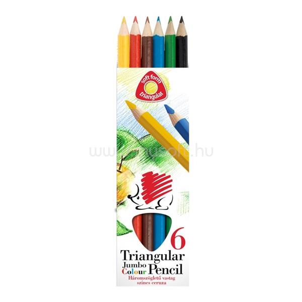 SÜNI ICO Jumbo háromszög alakú festett 6db-os vegyes színű színes ceruza