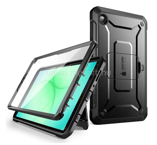 SUPCASE Samsung Tab A11 LTE UNICORN BEETLE PRO műanyag telefonvédő 360°-os védelem, műanyag előlap, FEKETE