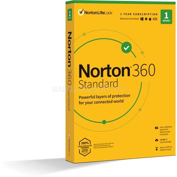 SYMANTEC Norton 360 Standard 10GB HUN 1 Felhasználó 1 gép 1 éves dobozos vírusirtó szoftver