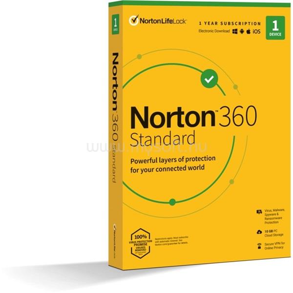 SYMANTEC Norton 360 Standard 10GB HUN 1 Felhasználó 1 gép 1 éves vírusirtó szoftver