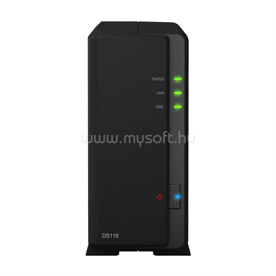 SYNOLOGY NAS 1 fiókos DiskStation DS118 4x1,4GHz, 1GB DDR4, 1x1GbE, 2xUSB3.2