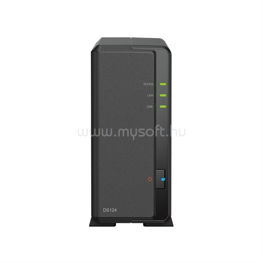 SYNOLOGY NAS 1 fiókos DS124 Realtek RTD1619B 4x1,7GHz, 1GB DDR4, 1x1GbE, 2xUSB3.2