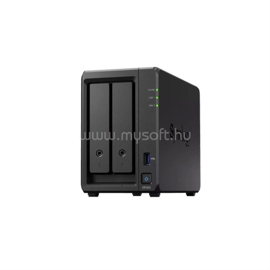 SYNOLOGY NAS 2 fiókos ActiveProtect DP320,  2 x 8 TB 3.5" HDD (RAID 1) AMD R1600 (kétmagos), 8GB RAM, 2x1GbE, 1xUSB3.2