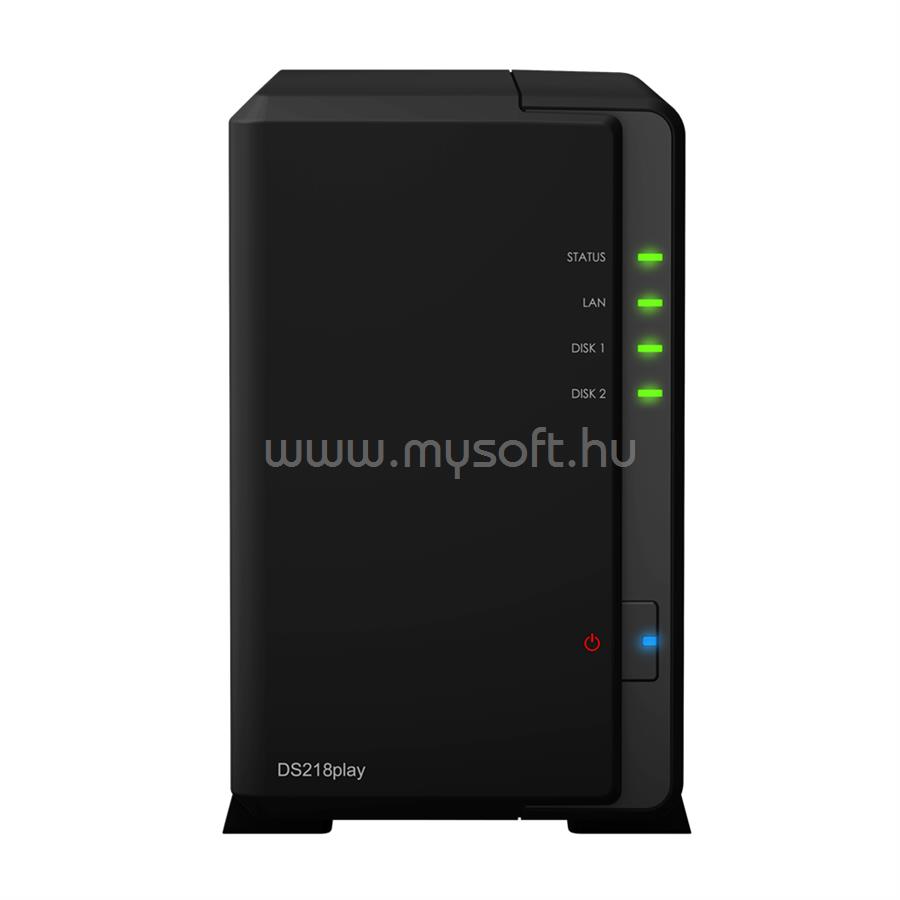 SYNOLOGY NAS 2 fiókos DS218play 4x1,4GHz, 1GB DDR4, 1x1GbE, 2xUSB3.2