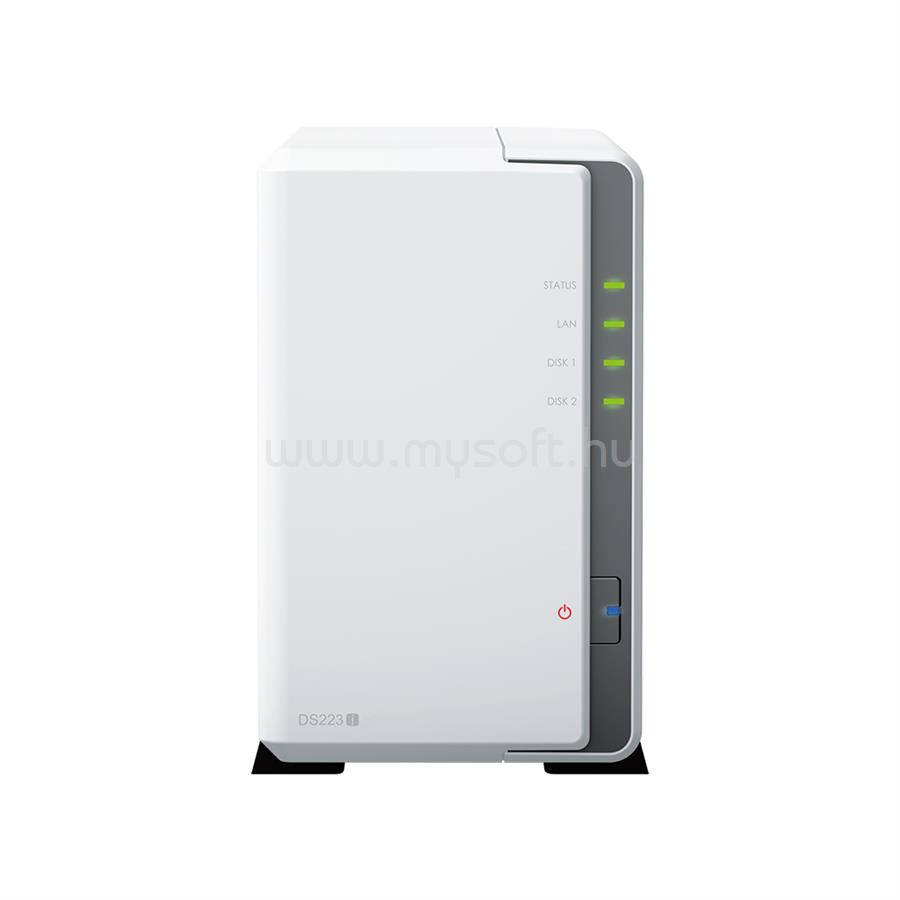 SYNOLOGY NAS 2 fiókos DS223j 2x4TB HDD-vel, Realtek RTD1619B 4x1,7GHz, 1GB DDR4, 1x1GbE, 2xUSB3.2