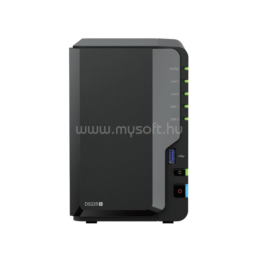 SYNOLOGY NAS 2 fiókos DS225+ Intel Celeron J4125 4x2GHz, 2GB DDR4, 1x2,5GbE, 1x1GbE, 2xUSB3.2