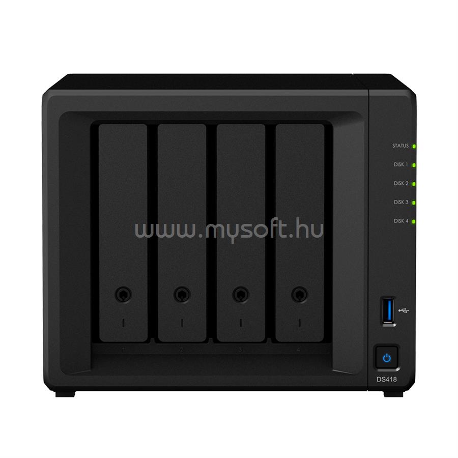 SYNOLOGY NAS 4 fiókos DS418 4x1,4GHz, 2GB DDR4, 2x1GbE, 2xUSB3.2