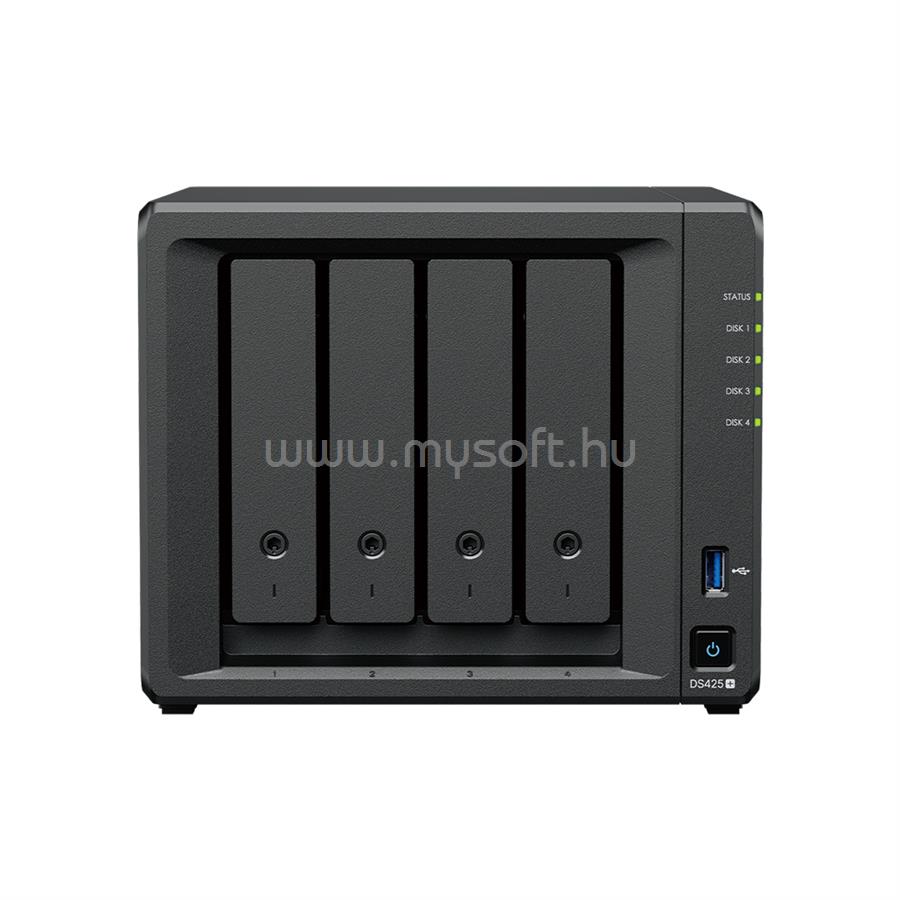 SYNOLOGY NAS 4 fiókos DS425+  4x2.0 GHz, 2GB RAM, 1x2.5GbE, 1x1GbE, 2xUSB3.2