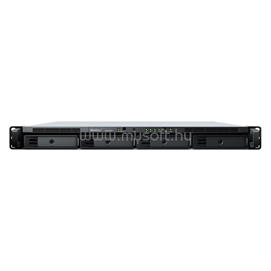 SYNOLOGY NAS 4 fiókos RS822RP+ AMD Ryzen V1500B 4x2,2GHz, 2GB DDR4, 4x1GbE, 2xUSB3.2, 1xeSATA