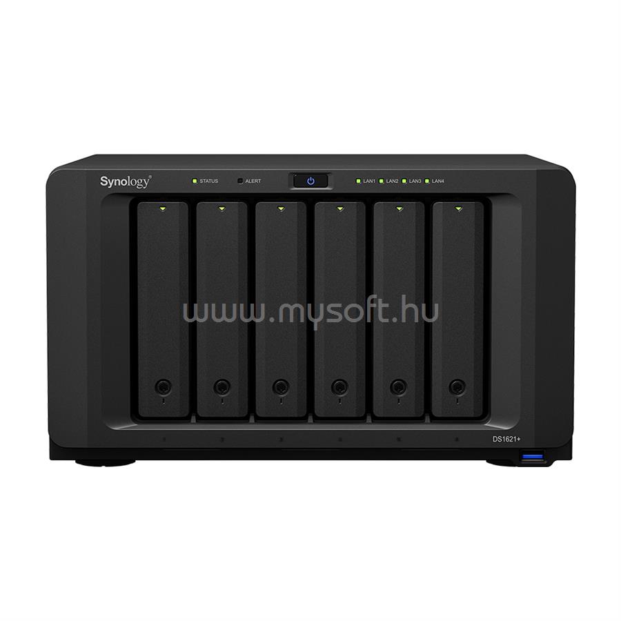 SYNOLOGY NAS 6 fiókos DS1621+ AMD Ryzen V1500B 4x2,2GHz, 4GB DDR4, 4x1GbE, 2xeSATA