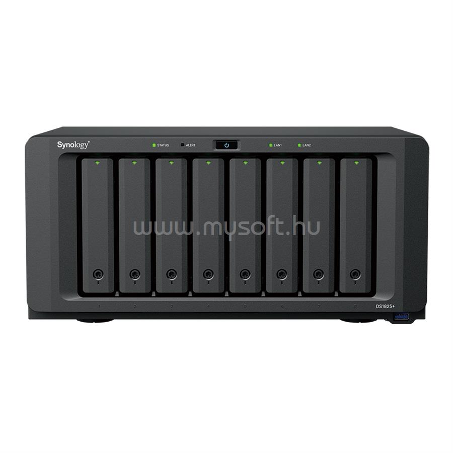 SYNOLOGY NAS 8 fiókos DS1825+ AMD Ryzen V1500B 4x2,2GHz, 8GB DDR4, 2x2,5GbE, 3xUSB3.2Gen1
