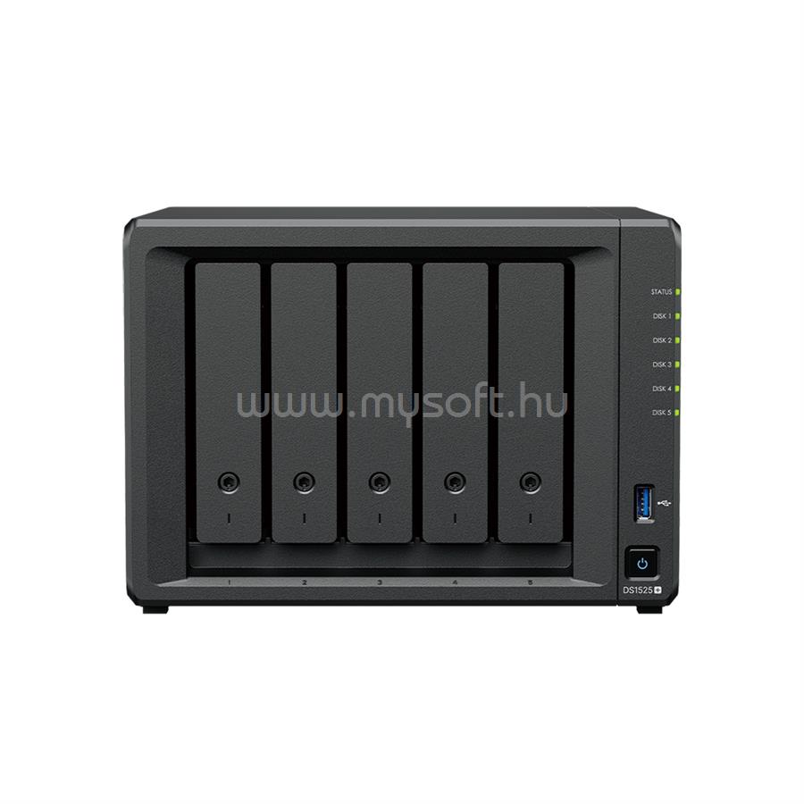 SYNOLOGY NAS 5 fiókos DS1525+ AMD Ryzen V1500B 4x2,2GHz, 8GB DDR4, 2x2.5GbE, 2xUSB3.2
