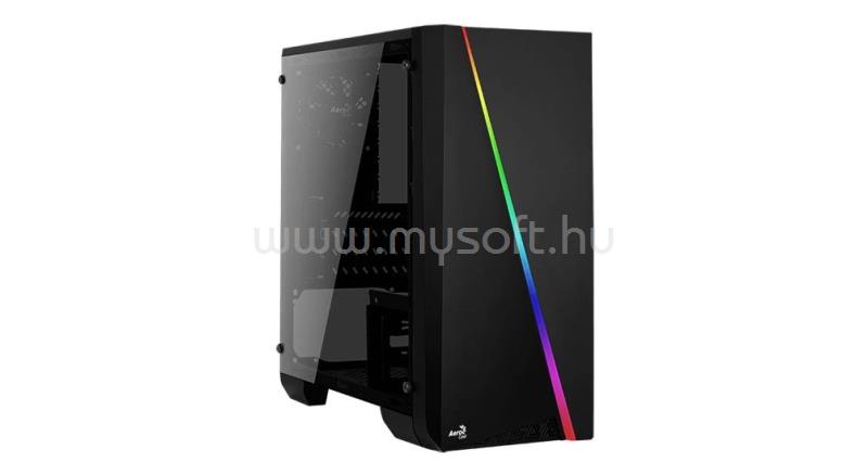 AEROCOOL Cylon Mini TG RGB Fekete (Táp nélküli) ablakos ATX ház