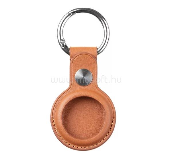 TACTICAL TACTICAL AIRTAG BEAM LEATHER bőr hatású tok kulcstartó, karabíner, SÖTÉTBARNA Apple AirTag