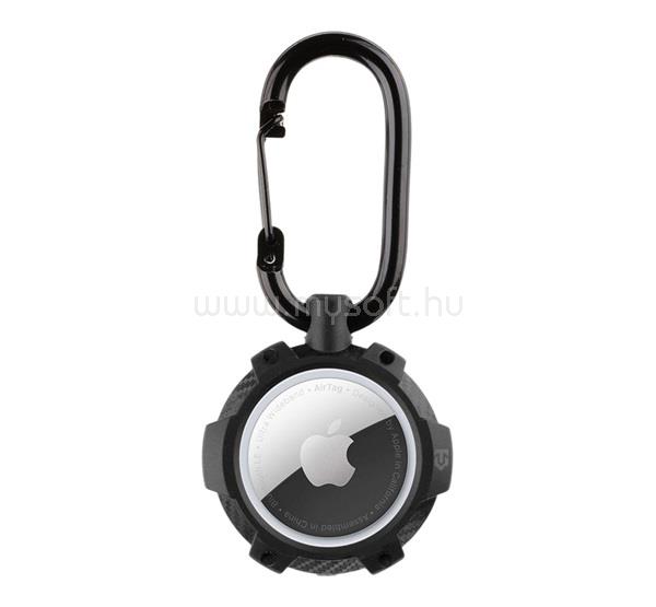 TACTICAL TACTICAL AIRTAG BEAM RUGGED 2.0 műanyag tok extra ütésálló, karabíner, FEKETE Apple AirTag