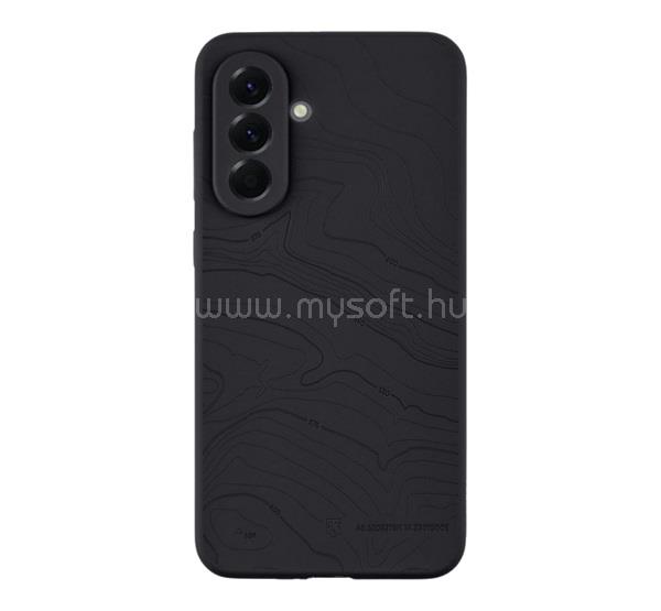 TACTICAL Samsung A56 5G TACTICAL BEAVER szilikon telefonvédő mikrofiber plüss belső, topográfiai minta, FEKETE