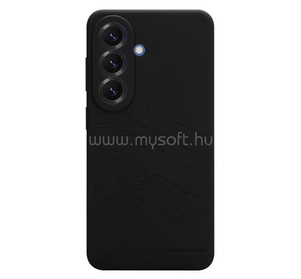TACTICAL Samsung S26 TACTICAL BEAVER szilikon telefonvédő mikrofiber plüss belső, topográfiai minta, FEKETE