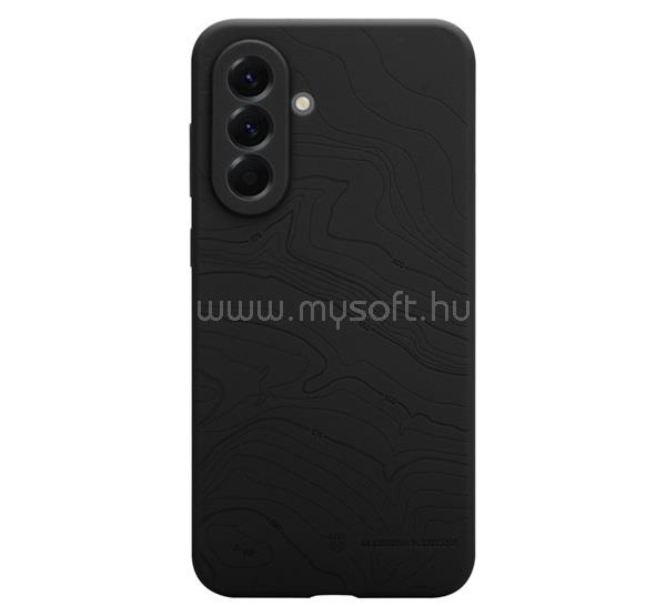 TACTICAL Samsung A57 5G TACTICAL BEAVER szilikon telefonvédő mikrofiber plüss belső, topográfiai minta, FEKETE