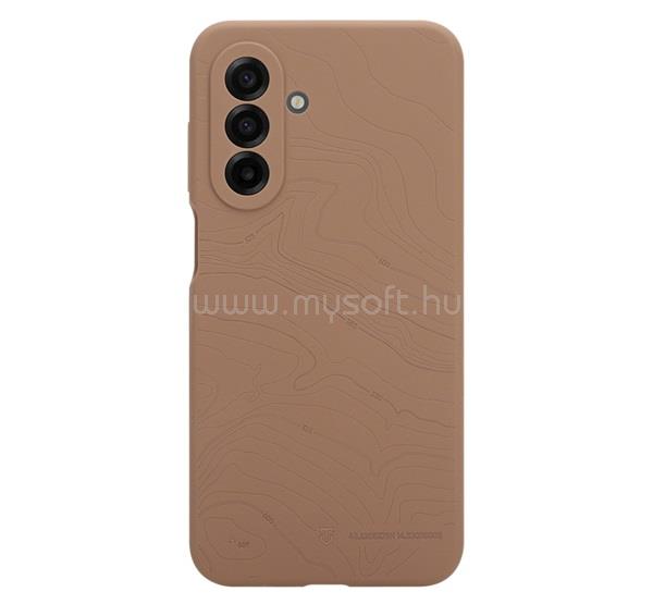 TACTICAL Samsung A18 5G / A18 4G TACTICAL BEAVER szilikon telefonvédő mikrofiber plüss belső, topográfiai minta, SÖTÉTBARNA
