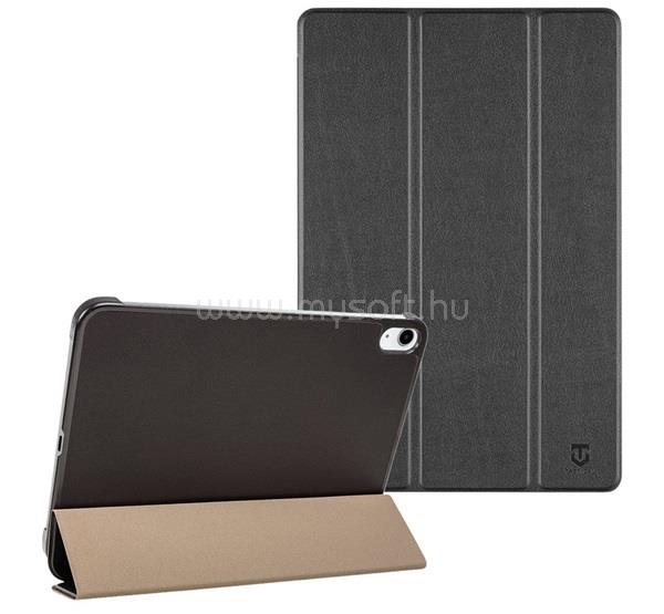 TACTICAL IPAD 11 (2025) / 10.9 (2022) TACTICAL BOOK TRIFOLD tok álló, bőr hatású aktív FLIP, asztali tartó, FEKETE