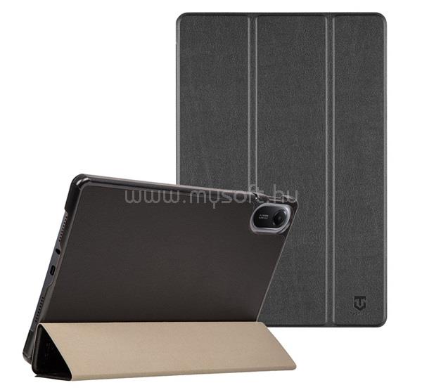 TACTICAL Redmi Pad 2 TACTICAL BOOK TRIFOLD tok álló, bőr hatású aktív FLIP, asztali tartó, FEKETE