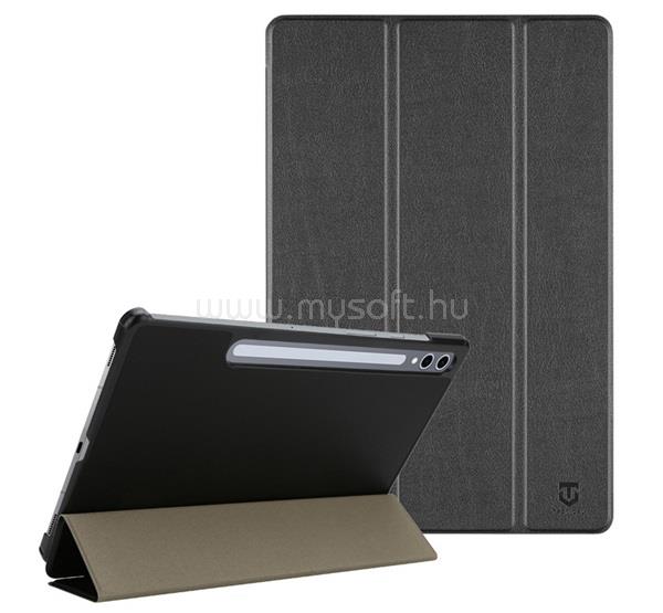 TACTICAL Samsung Tab S10 Lite WIFI TACTICAL BOOK TRIFOLD tok álló, bőr hatású aktív FLIP, asztali tartó, FEKETE