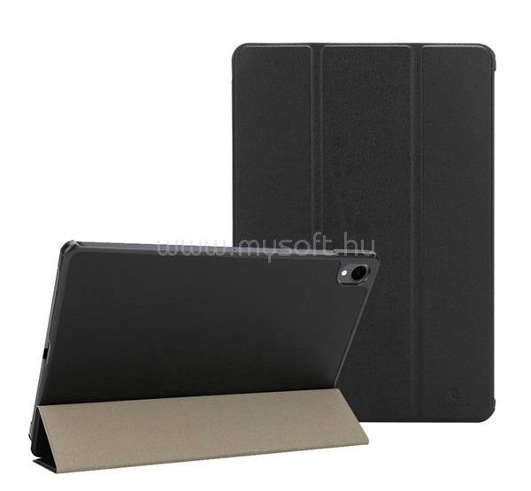 TACTICAL Samsung Tab S11 5G / Tab S11 WIFI TACTICAL BOOK TRIFOLD tok álló, bőr hatású aktív FLIP, asztali tartó, FEKETE