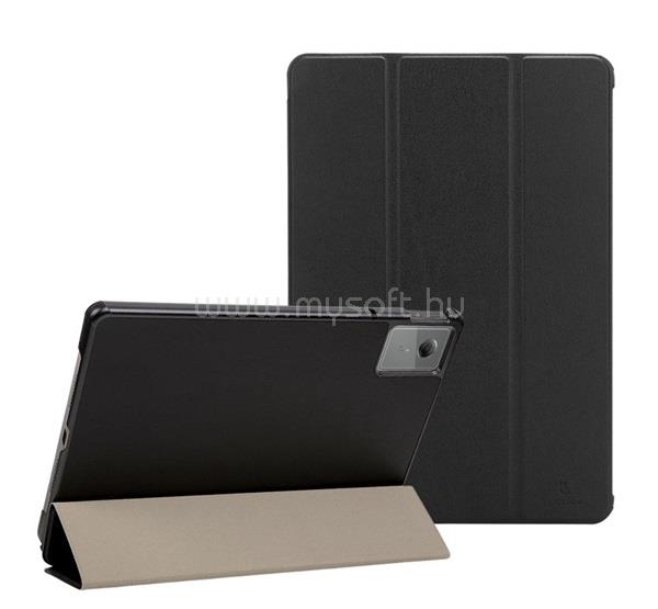 TACTICAL Lenovo Idea Tab / Idea Tab TACTICAL BOOK TRIFOLD tok álló, bőr hatású aktív FLIP, asztali tartó, FEKETE