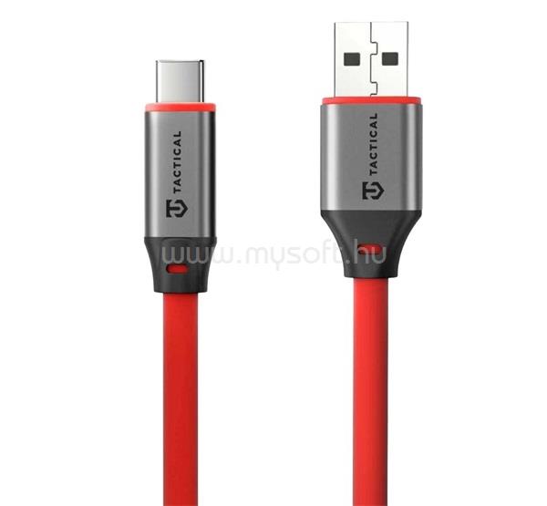 TACTICAL TACTICAL FAT MAN 2.0 adatkábel USB - Type-C, 100cm, PIROS
