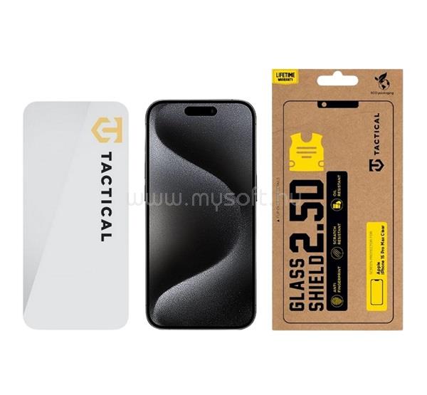 TACTICAL iPhone 15 Pro TACTICAL GLASS SHIELD 2.5D képernyővédő üveg 2.5D, 9H, ÁTLÁTSZÓ
