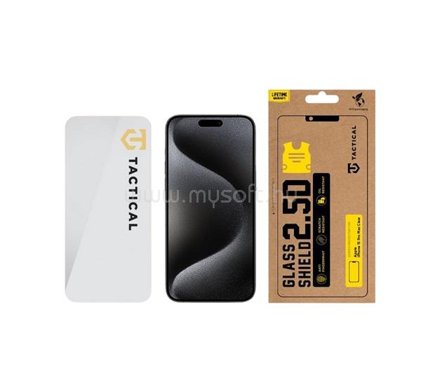TACTICAL iPhone 15 Pro Max TACTICAL GLASS SHIELD 2.5D képernyővédő üveg 2.5D, 9H, ÁTLÁTSZÓ