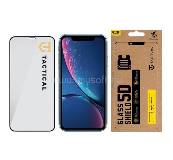 TACTICAL iPhone 11 / XR 6.1 TACTICAL GLASS SHIELD 5D képernyővédő üveg 5D, 9H, FEKETE