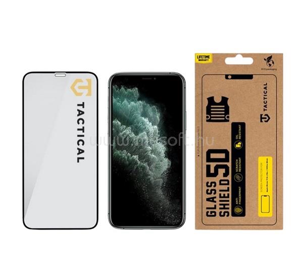 TACTICAL iPhone 11 Pro Max / XS Max 6.5 TACTICAL GLASS SHIELD 5D képernyővédő üveg 5D, 9H, FEKETE