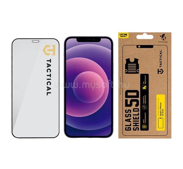 TACTICAL iPhone 12 mini TACTICAL GLASS SHIELD 5D képernyővédő üveg 5D, 9H, FEKETE