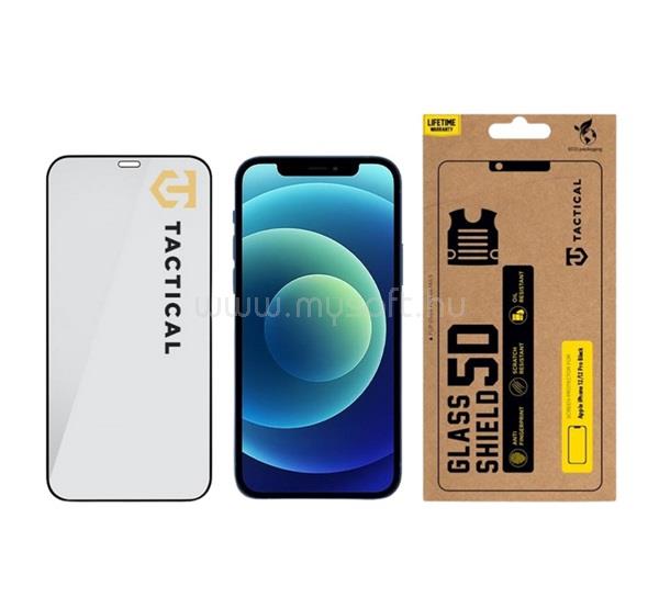 TACTICAL iPhone 12 Pro / 12 TACTICAL GLASS SHIELD 5D képernyővédő üveg 5D, 9H, FEKETE