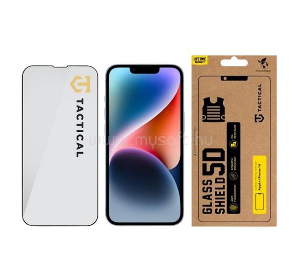 TACTICAL iPhone 17e / 16e / 14 TACTICAL GLASS SHIELD 5D képernyővédő üveg 5D, 9H, FEKETE