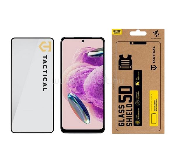TACTICAL Redmi Note 12S TACTICAL GLASS SHIELD 5D képernyővédő üveg 5D, 9H, FEKETE