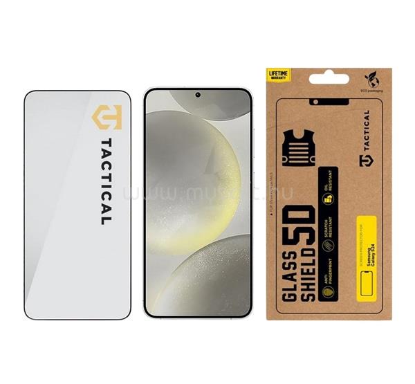 TACTICAL Samsung S25 / S24 TACTICAL GLASS SHIELD 5D képernyővédő üveg 5D, 9H, FEKETE