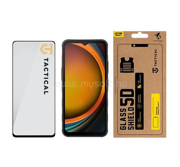 TACTICAL Samsung Xcover 7 TACTICAL GLASS SHIELD 5D képernyővédő üveg 5D, 9H, FEKETE