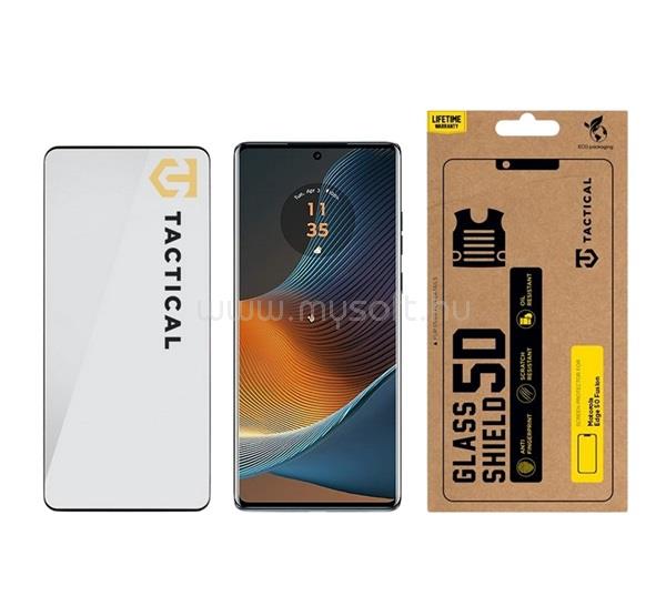 TACTICAL Motorola Edge 50 Fusion 5G TACTICAL GLASS SHIELD 5D képernyővédő üveg 5D, 9H, FEKETE