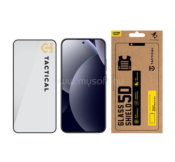 TACTICAL Redmi Note 15 Pro 5G TACTICAL GLASS SHIELD 5D képernyővédő üveg 5D, 9H, FEKETE