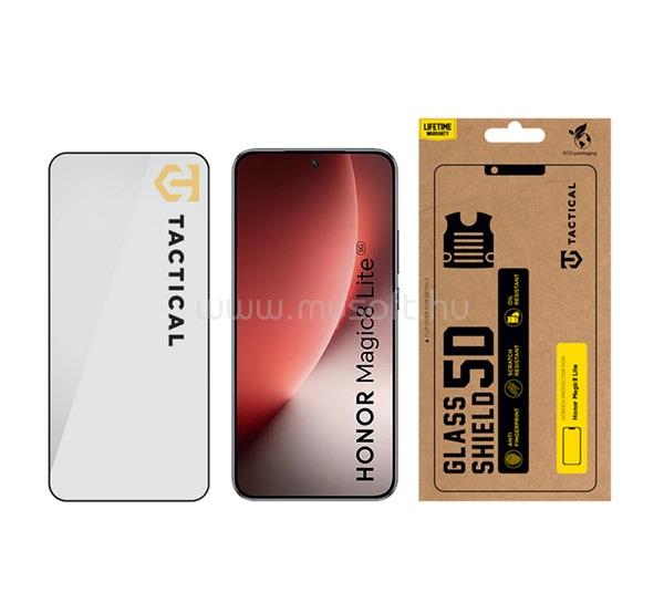 TACTICAL Honor Magic 8 Lite TACTICAL GLASS SHIELD 5D képernyővédő üveg 5D, 9H, FEKETE