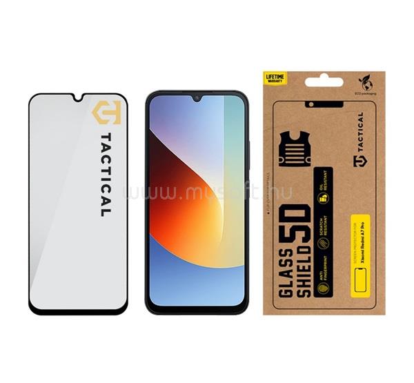 TACTICAL Redmi A7 Pro 4G TACTICAL GLASS SHIELD 5D képernyővédő üveg 5D, 9H, FEKETE