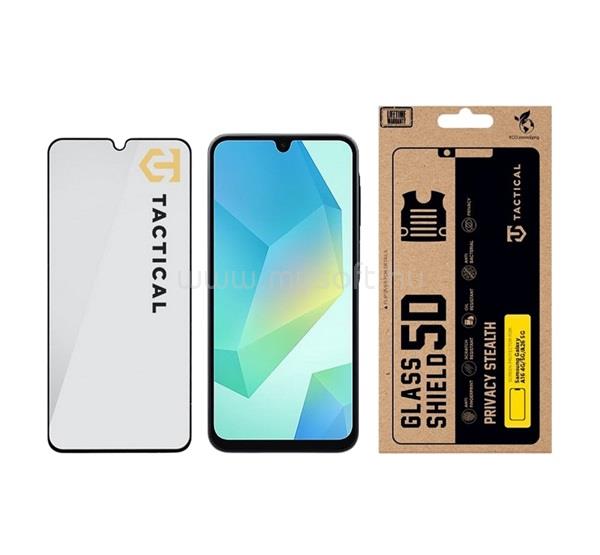 TACTICAL Samsung A26 5G / A16 4G TACTICAL GLASS SHIELD PRIVACY STEALTH 5D képernyővédő üveg 5D, betekintés védelem, FEKETE