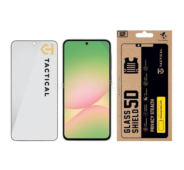 TACTICAL Samsung A56 5G / A36 5G TACTICAL GLASS SHIELD PRIVACY STEALTH 5D képernyővédő üveg 5D, betekintés védelem, FEKETE